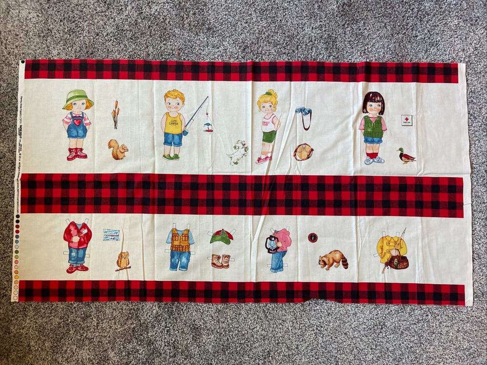 Penny Rose Fabric Panel Paper Dolls On The Road 2016 44x23 Panel